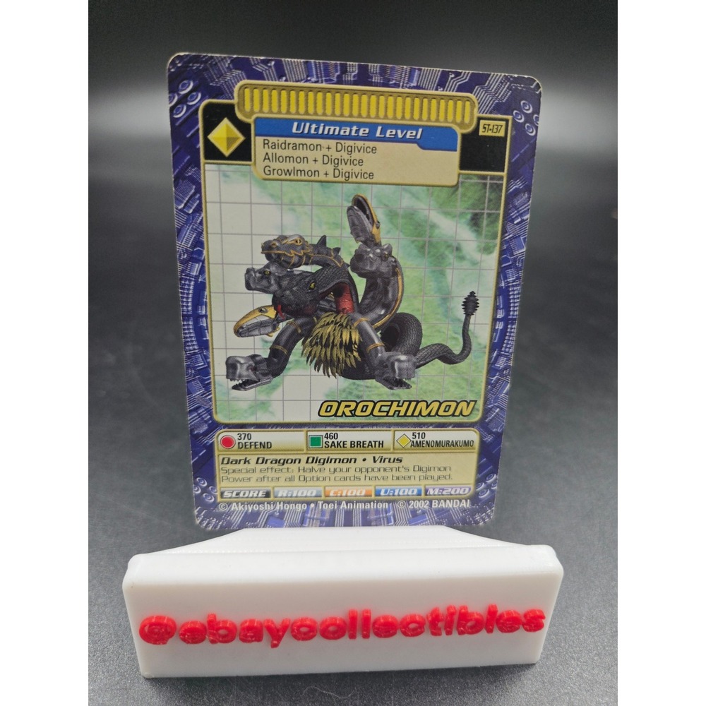 Digimon Orochimon ST-137 Ultimate Level 2002 Bandai Trading Card Dark Dragon